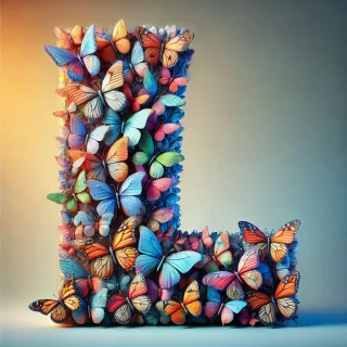 Butterfly wings — litera L (wariant 2)