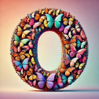 Butterfly wings — litera O