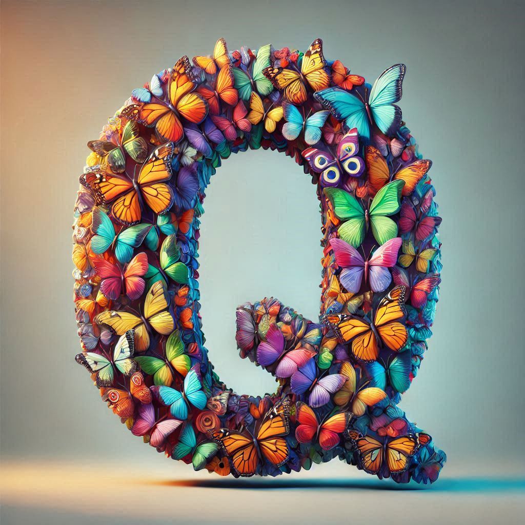 Butterfly wings — litera Q (wariant 2)