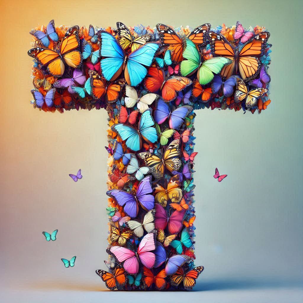 Butterfly wings — litera T