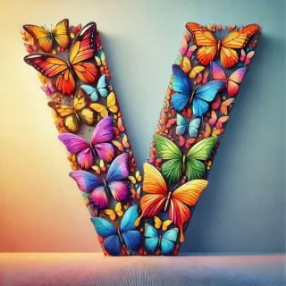 Butterfly wings — litera V