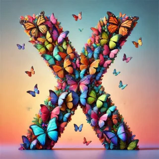 Butterfly wings — litera X