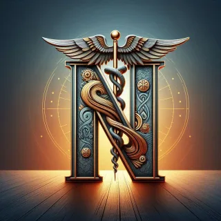 Caduceus — litera N (wariant 2)