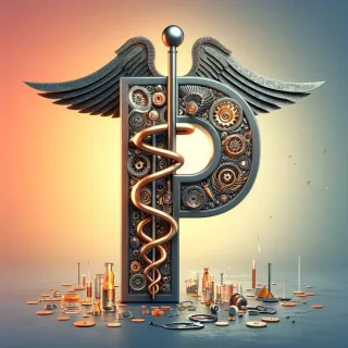 Caduceus — litera P (wariant 2)