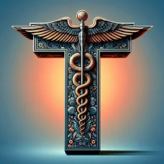 Caduceus — litera T (wariant 2)