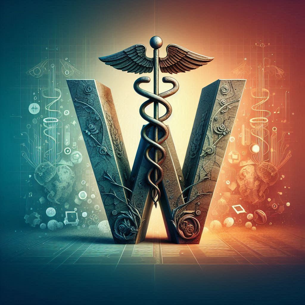 Caduceus — litera W (wariant 2)
