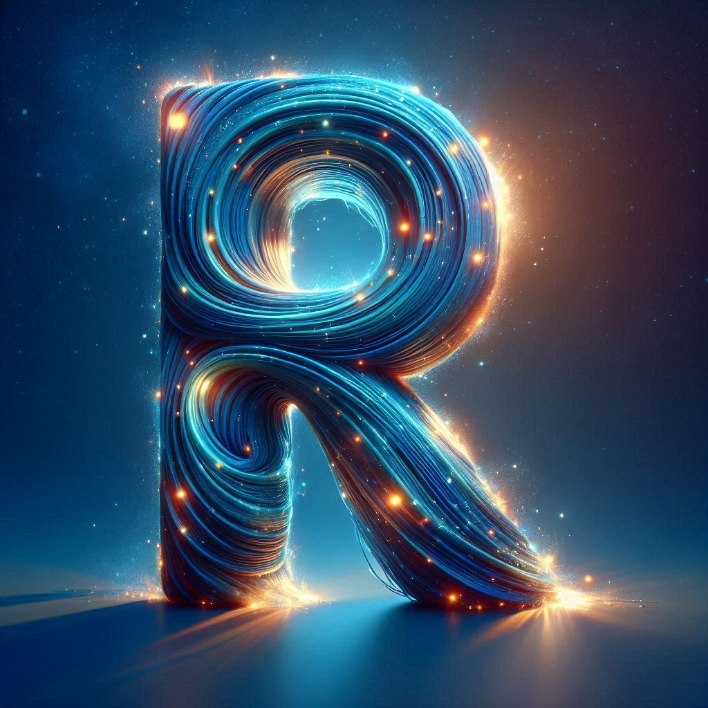 Celestial glow — litera R (wariant 2)