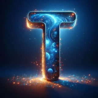 Celestial glow — litera T (wariant 2)
