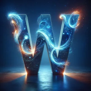 Celestial glow — litera W (wariant 2)
