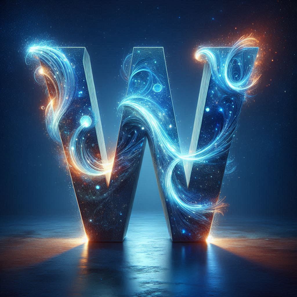 Celestial glow — litera W (wariant 2)