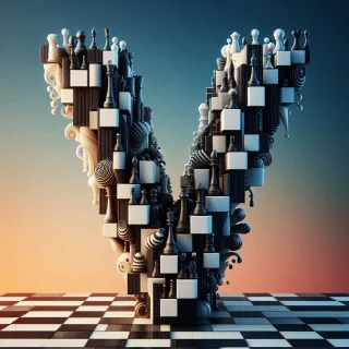 Chess — litera V (wariant 2)