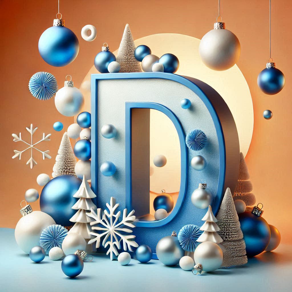 Christmas balls 6 — litera D (wariant 2)