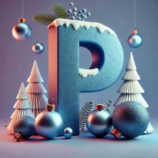 Christmas balls 6 — litera P (wariant 2)