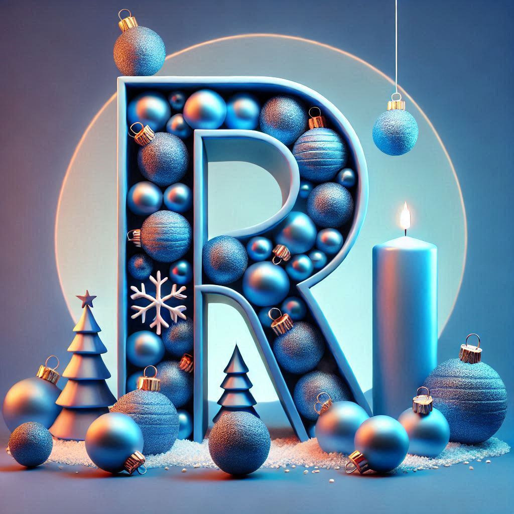 Christmas balls 6 — litera R (wariant 2)