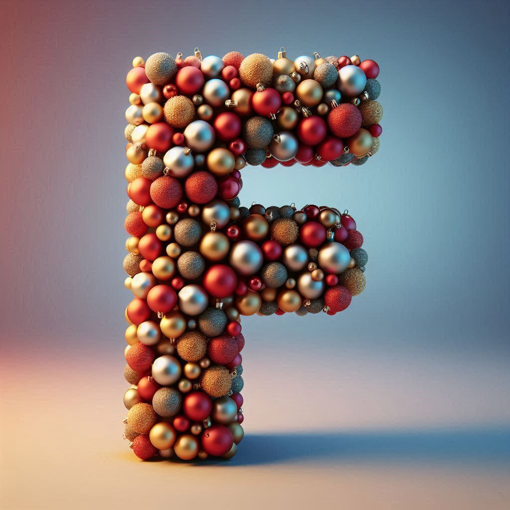 Christmas balls — litera F (wariant 2)