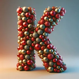 Christmas balls — litera K (wariant 3)