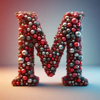 Christmas balls — litera M (wariant 3)