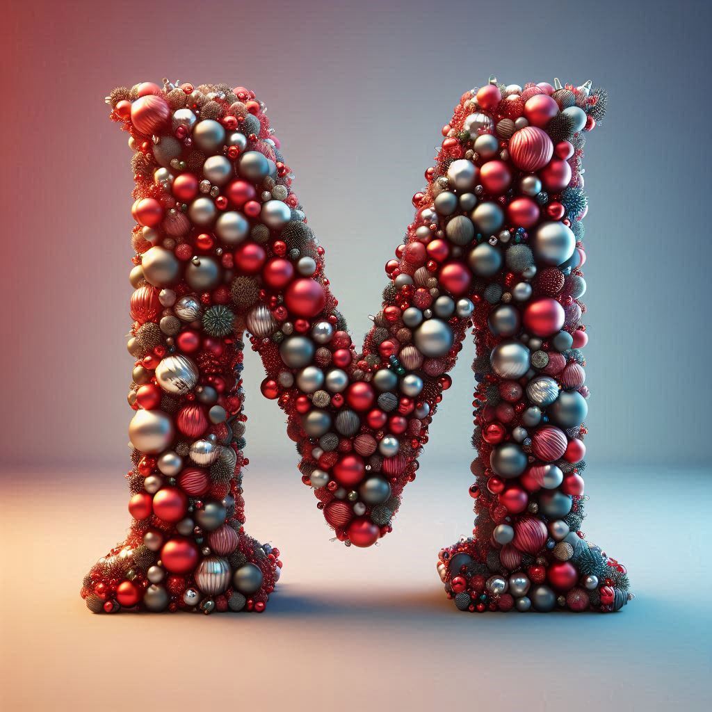 Christmas balls — litera M (wariant 3)