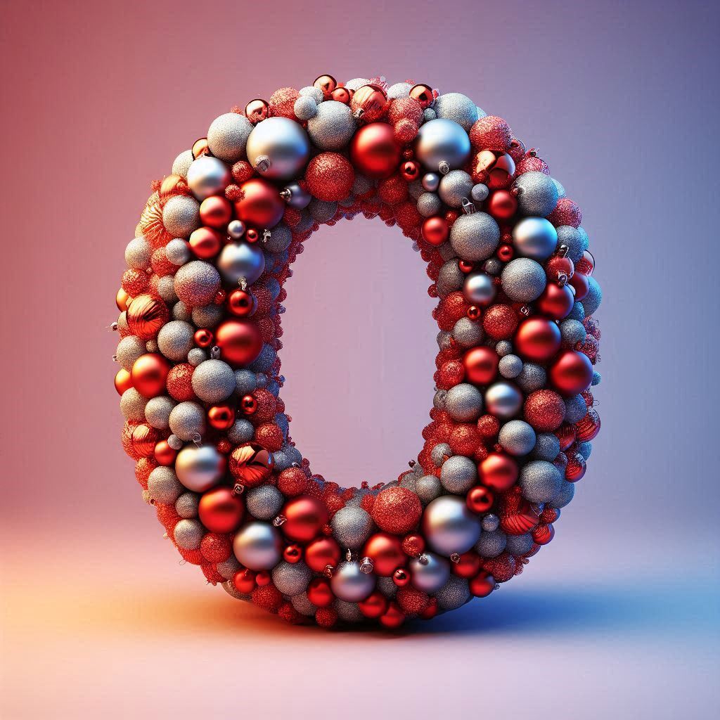 Christmas balls — litera O (wariant 3)