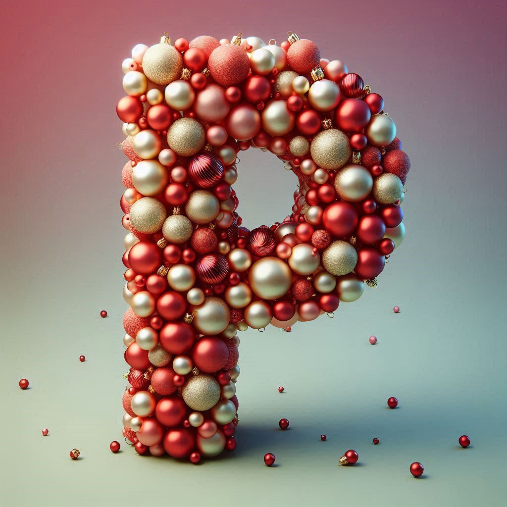 Christmas balls — litera P (wariant 2)