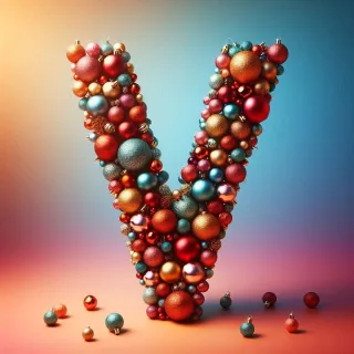 Christmas balls — litera V (wariant 2)