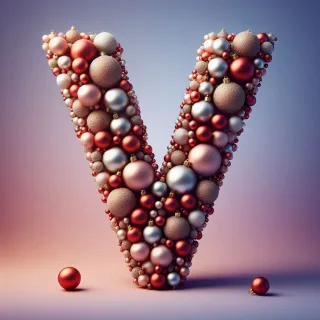 Christmas balls — litera V (wariant 3)