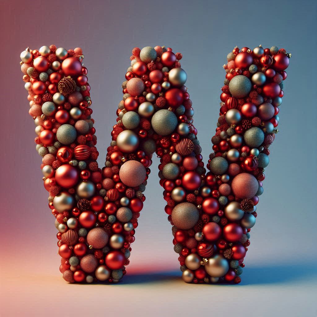 Christmas balls — litera W (wariant 2)