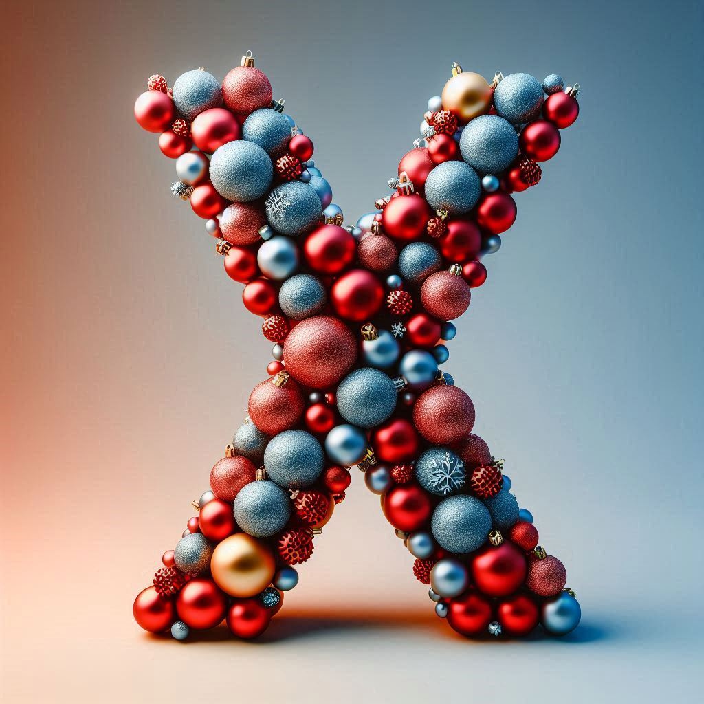 Christmas balls — litera X (wariant 3)