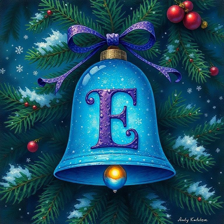 Christmas bell — litera E