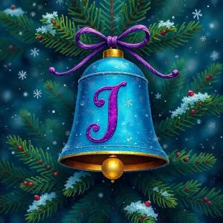 Christmas bell — litera J