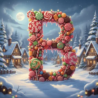 Christmas candies — litera B
