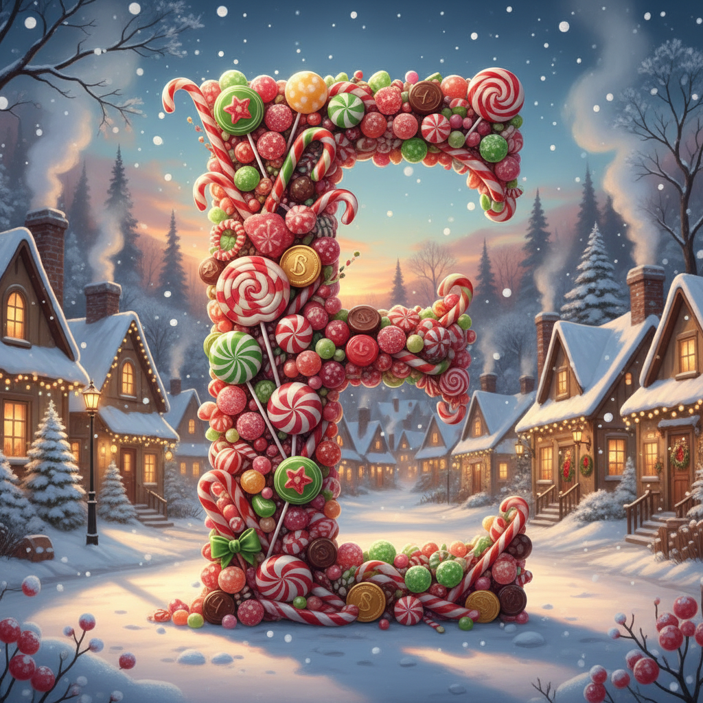 Christmas candies — litera E