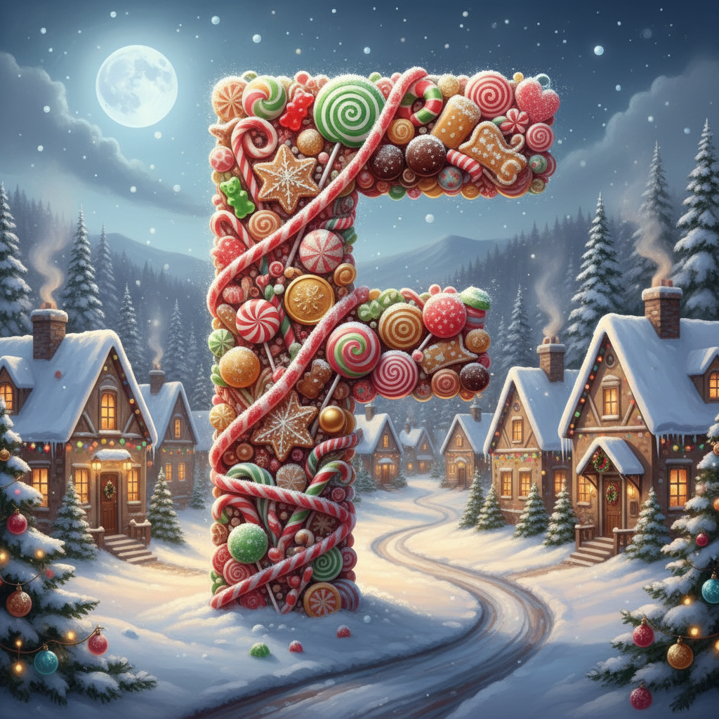 Christmas candies — litera F