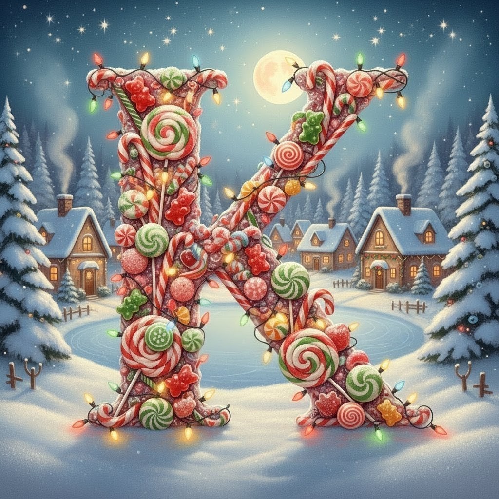Christmas candies — litera K
