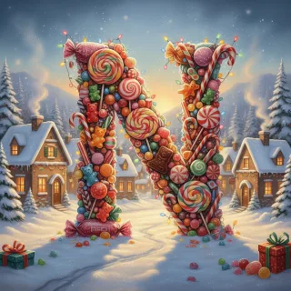 Christmas candies — litera N