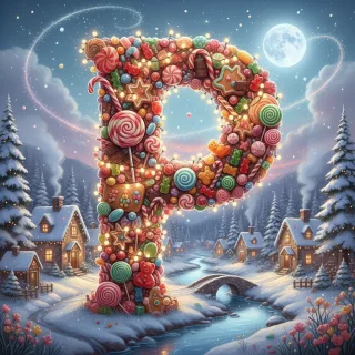 Christmas candies — litera P
