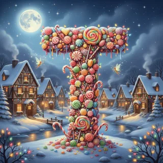 Christmas candies — litera T