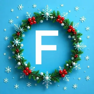 Christmas garland — litera F