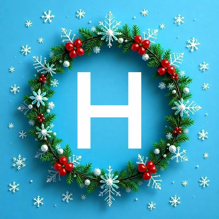 Christmas garland — litera H