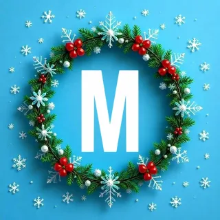 Christmas garland — litera M