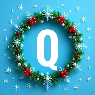 Christmas garland — litera Q