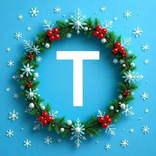 Christmas garland — litera T
