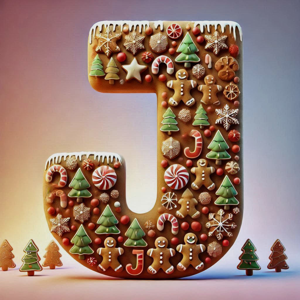 Christmas gingerbread — litera J