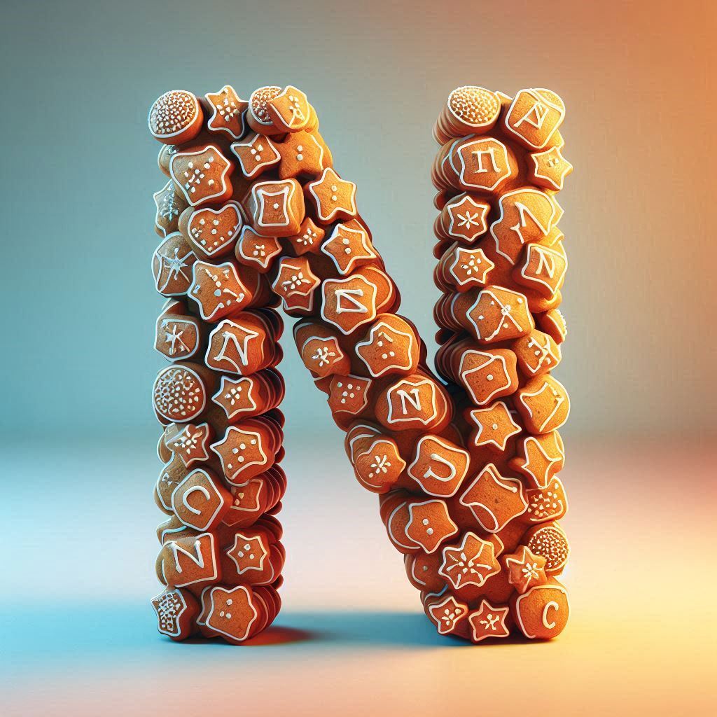Christmas gingerbread — litera N