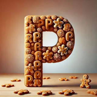 Christmas gingerbread — litera P