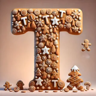 Christmas gingerbread — litera T