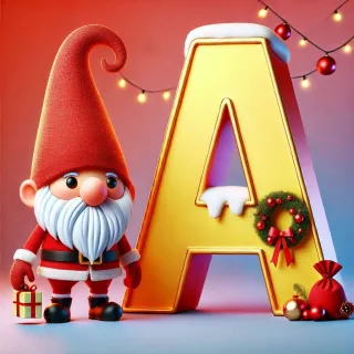 Christmas gnome — litera A (wariant 2)