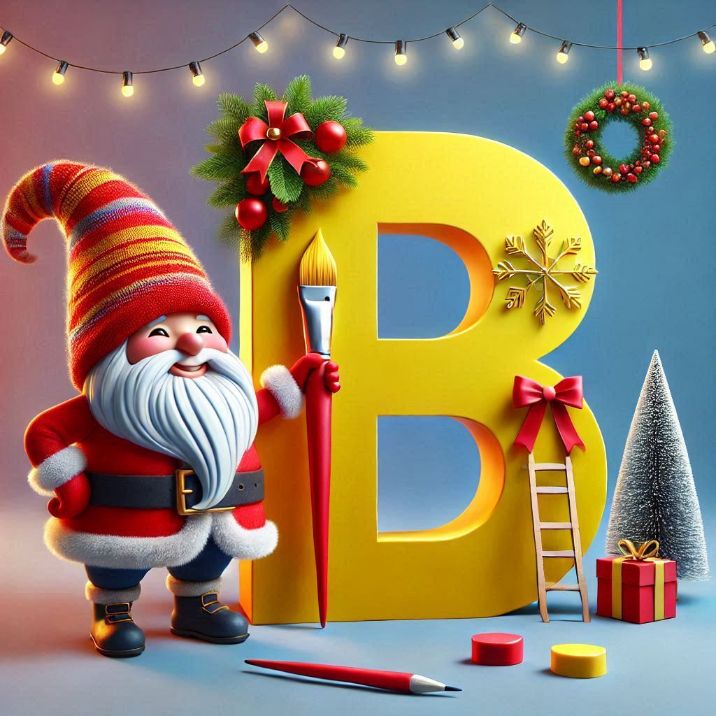 Christmas gnome — litera B (wariant 2)