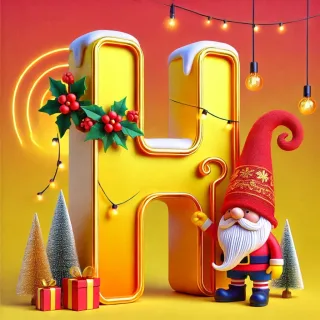 Christmas gnome — litera H (wariant 2)