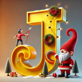 Christmas gnome — litera J